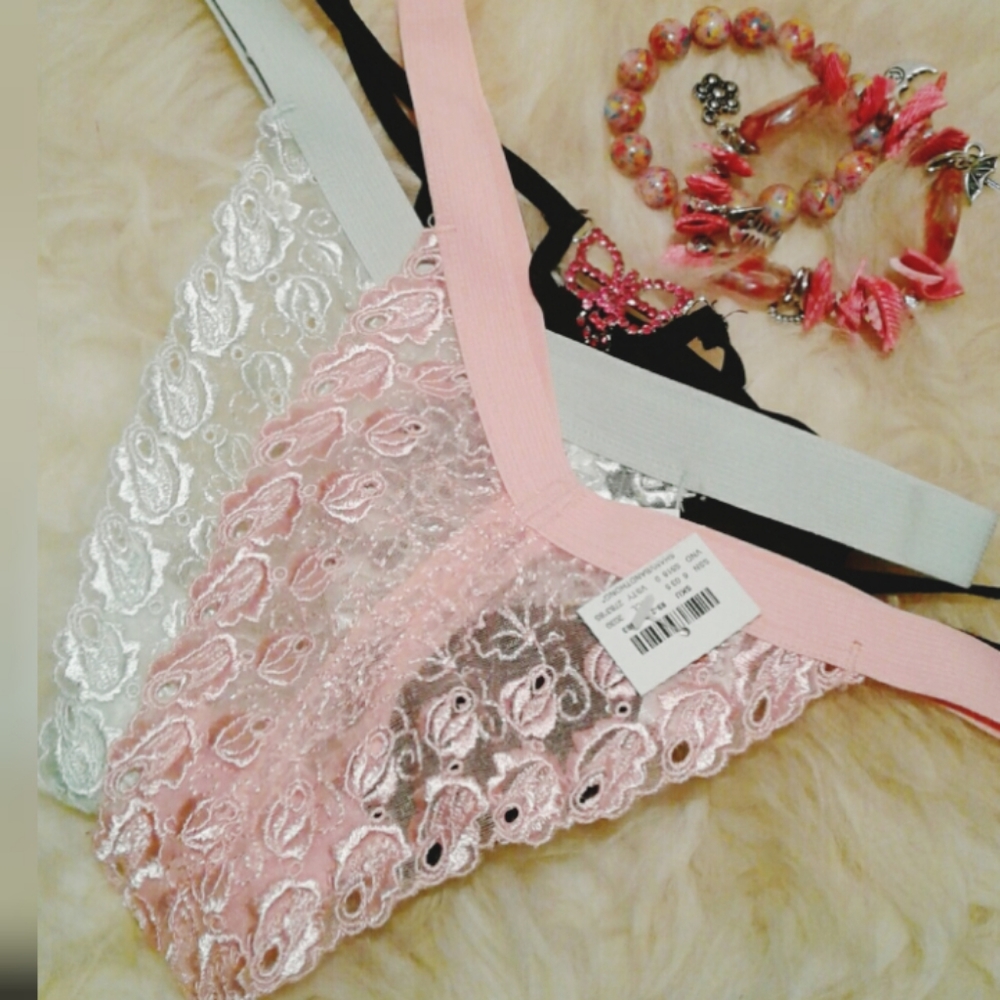 Cute Lacey Colorful Thongs 💜